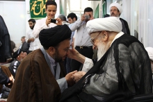 برگزاری مراسم جشن ولادت حضرت ولی عصر عجل الله تعالی فرجه الشريف و عمامه‌گذاری 15 تن از طلاب حوزه علمیه قم