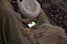 مراسم عمامه‌گذاري طلاب حوزه علميه قم با حضور حضرت آيت الله العظمي صافي گلپايگاني در روز عيد سعيد غدير خم