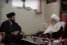 ديدار حجت الاسلام والمسلمین سید اسماعیل حسینی مقدم، مدیر کل اوقاف و امور خیریه استان قم با حضرت آيت الله العظمی صافی گلپايگانی