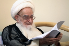 دیدار اعضای ستاد ساماندهی فرهنگی حاشیه‌ی شهر مشهد با حضرت آیت‌الله العظمی صافی گلپایگانی