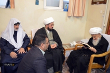 دیدار مسئولان و محققان مرکز تراث الحله و العتبه العباسیه عراق با مرجع عالیقدر حضرت آیت الله العظمی صافی گلپایگانی