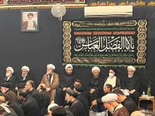 مراسم روضه حضرت سیدالشهداء علیه السلام باحضور علماء و عموم شیفتگان اهل بیت علیهم السلام-دفتر حضرت آیت الله العظمی صافی گلپایگانی قدس سره/دهم محرم 1444