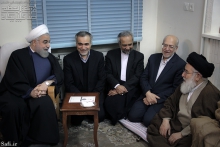 ديدار ریاست محترم جمهوری اسلامی ایران، آقای دكتر حسن روحانی با حضرت آيت الله العظمی صافی گلپايگانی 