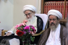  دیدار دکتر سید حسن قاضی زاده هاشمی، وزیر بهداشت، درمان و آموزش پزشکی با حضرت آیت الله العظمی صافی گلپایگانی