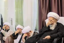 مراسم عزاداری شهادت امام باقر (ع) ، با حضور مرجع عالیقدر آیت اللّه العظمی صافی گلپایگانی مدظله الوارف