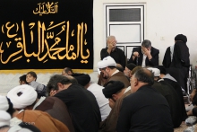 مراسم عزاداری شهادت امام باقر (ع) ، با حضور مرجع عالیقدر آیت اللّه العظمی صافی گلپایگانی مدظله الوارف