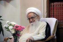 ديدار رياست و مسئولين دانشگاه حضرت معصومه سلام‌الله‌عليها با حضرت آية‌الله العظمی صافی گلپايگانی