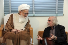 دیدار مجمع مداحان اهل‌بیت (ع) استان قم با حضرت آیت‌الله العظمی صافی گلپایگانی