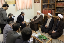 دیدار آقای دکتر علی طیب نیا، وزیر امور اقتصاد و دارایی با حضرت آیت الله العظمی صافی گلپایگانی
