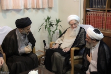 ديدار رياست سازمان اوقاف شيعيان عراق، حجت‌الاسلام سيد علاء الموسوی با حضرت آية الله العظمی صافی گلپايگانی