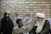 دیدار جمعی از دانشجویان آمریکایی و اروپایی با حضرت آیت الله العظمی صافی گلپایگانی - مشهد مقدس