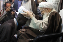  گزارش تصویری: عمامه‌گذاری طلاب توسط مرجع عالیقدر حضرت آیت الله العظمی صافی گلپایگانی - ۱۷ ربیع الاول 1441