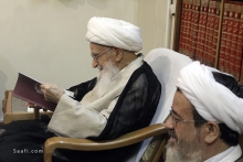 دیدار آقای دکتر محمد نهاوندیان، رییس دفتر ریاست جمهوری با حضرت آیت الله العظمی صافی گلپایگانی