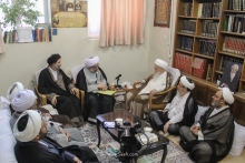 گزارش تصویری: دیدار ریاست و معاونان جامعة‌المصطفی‌العالمیه با حضرت آیت‌الله العظمی صافی گلپایگانی