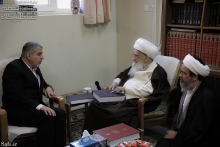 ديدار رياست سازمان‌ اسناد و كتابخانه‌ ملی، دكتر سيدرضا صالحی اميری با حضرت آيت الله العظمی صافی گلپايگانی