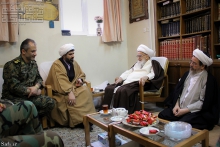 ديدار فرمانده و مسئولين یگان ویژه پاسداران انتظامی استان قم، با حضرت آيت الله العظمي صافي گلپايگاني