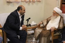 دیدار دکتر محمدرضا کلایی، شهردار مشهد مقدس با حضرت آیت الله العظمی صافی گلپایگانی