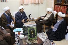 دیدار اعضای کمیته علمی «همایش بین‌المللی امیرالمؤمنین علی علیه‌السلام الگوی عدالت و معنویت برای جهان امروز» با مرجع عالیقدر حضرت آیت‌الله العظمی صافی گلپایگانی