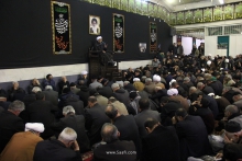 مراسم عزاداری شهادت حضرت فاطمه زهرا سلام‌الله‌علیها و دسته بزرگ عزاداران فاطمی در معیت مرجع عالیقدر حضرت آیت الله العظمی صافی گلپایگانی