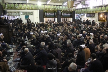 مراسم عزاداری شهادت حضرت فاطمه زهرا سلام‌الله‌علیها و دسته بزرگ عزاداران فاطمی در معیت مرجع عالیقدر حضرت آیت الله العظمی صافی گلپایگانی