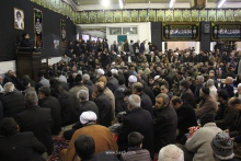 مراسم عزاداری شهادت حضرت فاطمه زهرا سلام‌الله‌علیها و دسته بزرگ عزاداران فاطمی در معیت مرجع عالیقدر حضرت آیت الله العظمی صافی گلپایگانی