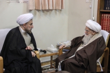 گزارش تصویری: دیدار رئیس و مدیران مؤسسه پژوهشی عروة الوثقی با حضرت آیت‌الله العظمی صافی گلپایگانی