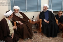 ديدار ریاست محترم جمهوری اسلامی ایران، آقای دكتر حسن روحانی با حضرت آيت الله العظمی صافی گلپايگانی 