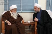 ديدار ریاست محترم جمهوری اسلامی ایران، آقای دكتر حسن روحانی با حضرت آيت الله العظمی صافی گلپايگانی 