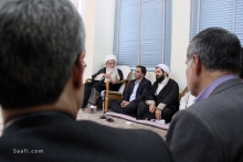 دیدار ریاست و مسئولین دانشگاه تربیت دبیر شهید رجایی با حضرت آیت الله العظمی صافی گلپایگانی