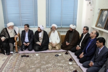 دیدار ریاست و مسئولین دانشگاه تربیت دبیر شهید رجایی با حضرت آیت الله العظمی صافی گلپایگانی