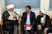 دیدار ریاست و مسئولین دانشگاه تربیت دبیر شهید رجایی با حضرت آیت الله العظمی صافی گلپایگانی