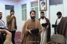 مراسم عمامه گذاری جمعی از طلاب به دست مرجع عالیقدر حضرت آیت الله العظمی صافی گلپایگانی و جشن میلاد حضرت محمد مصطفی (ص) و امام جعفر صادق (ع) در دفتر معظم له.