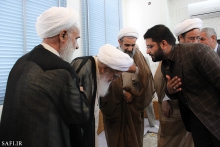 گزارش تصویری: دیدار هیئت رزمندگان اسلام قم با حضرت آیت‌الله العظمی صافی گلپایگانی