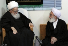 گزارش تصویری : دیدار هیئت امنای موکب حضرت معصومه (س) با حضرت آیت‌الله العظمی صافی گلپایگانی