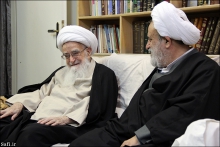 دیدار حجت الاسلام و المسلمین حاج شیخ حسین انصاریان با حضرت آیت الله العظمی صافی گلپایگانی
