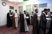 مراسم جشن ولادت حضرت علی (ع) و عمامه‌گذاری طلاب با حضور حضرت آية الله العظمی صافی گلپايگانی