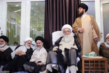 مراسم جشن ولادت حضرت علی (ع) و عمامه‌گذاری طلاب با حضور حضرت آية الله العظمی صافی گلپايگانی