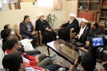 ديدار رياست، نماینده ولی فقیه و شورای معاونین جمعیت هلال احمر با حضرت آية الله العظمی صافی گلپايگانی