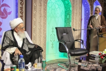 افتتاح مدرسه علمیه حاج ملا صادق با حضور مرجع عالیقدر آیت الله العظمی صافی گلپایگانی و سخنرانی معظم له در شب عید سعید غدیرخم