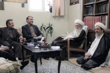 ديدار آقای دکتر امیر عبداللّهیان، معاون عربی و آفریقایی وزارت امور خارجه با حضرت آية الله العظمی صافی گلپايگانی