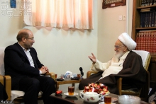 ديدار دكتر محمد باقر قالیباف، شهردار تهران با حضرت آيت الله العظمي صافي گلپايگاني