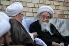 دیدار حضرت آیت‌الله العظمی سبحانی با حضرت آیت‌الله العظمی صافی گلپایگانی - مشهد مقدس