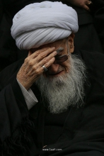 مراسم عزاداری شهادت حضرت فاطمه زهرا سلام‌الله‌علیها و دسته بزرگ عزاداران فاطمی در معیت مرجع عالیقدر حضرت آیت الله العظمی صافی گلپایگانی