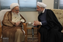 عکس خبری : ديدار ریاست محترم جمهوری اسلامی ایران، آقای دكتر حسن روحانی با مرجع عالیقدر حضرت آيت الله العظمی صافی گلپايگانی