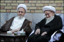 دیدار حضرت آیت‌الله العظمی سبحانی با حضرت آیت‌الله العظمی صافی گلپایگانی - مشهد مقدس