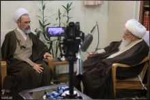 گزارش تصویری : دیدار حجت‌الاسلام و المسلمین اعرافی، ریاست محترم جامعة المصطفی العالمیة و امام جمعه قم با حضرت آیت الله العظمی صافی گلپایگانی 