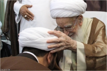 گزارش تصویری : آیین عمامه گذاری طلاب و جشن میلاد دوازدهمین اختر تابناک آسمان امامت و ولایت با حضور حضرت آیت الله العظمی صافی گلپایگانی