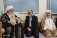 دیدار مهندس علی عسکری، ریاست رسانه ملی با حضرت آیت الله العظمی صافی گلپایگانی
