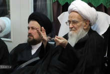 مراسم عزاداری شهادت امام حسین (ع) با حضور مرجع عالیقدر حضرت آیت الله العظمی صافی گلپایگانی / روز ششم محرم.