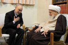 دیدار دکتر صالحی، رئیس سازمان انرژی اتمی با حضرت آیت الله العظمی صافی گلپایگانی